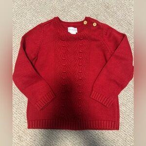 Little Planet by Carters Red Knit Sweater with Button Detail
